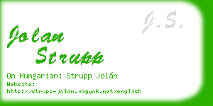 jolan strupp business card